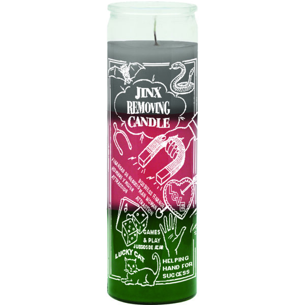 Print 7 Day Candles Multicolor Jinxs Removing Gray/Pink/Green