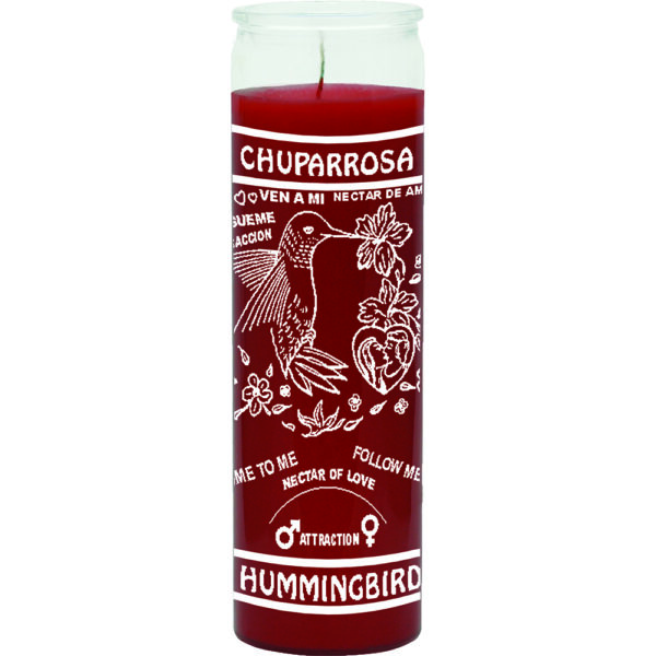 Print 7 Day Candles Single Color Humming Bird Red