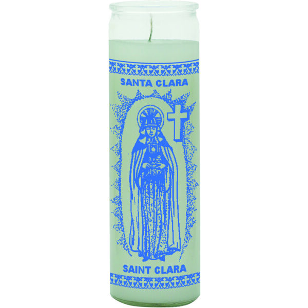Print 7 Day Candles Single Color Saint Clara White