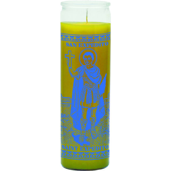 Print 7 Day Candles Single Color Saint Expedite Yellow