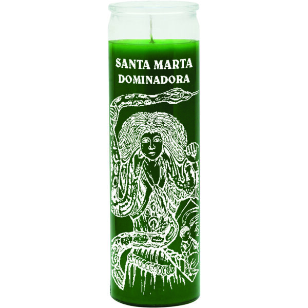 Print 7 Day Candles Single Color Saint Martha Dominador Green