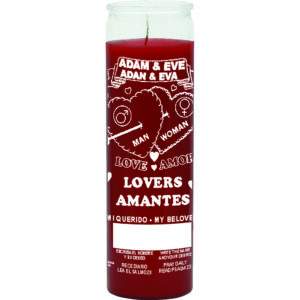 Print 7 Day Candles Single Color Lovers Adam and Eve Red