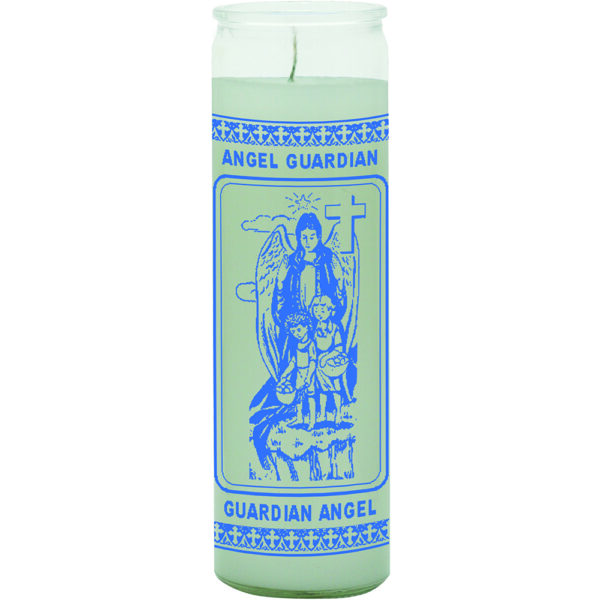 Print 7 Day Candles Single Color Guardian Angel White