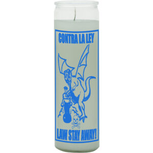 Print 7 Day Candles Single Color Law Stay Away White