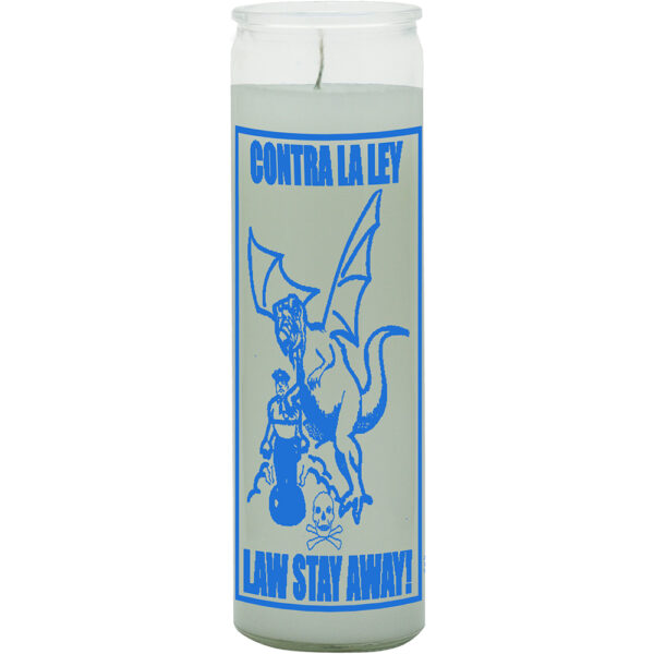 Print 7 Day Candles Single Color Law Stay Away White
