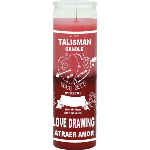 Print 7 Day Candles Multicolor Love Drawing PNK/RED