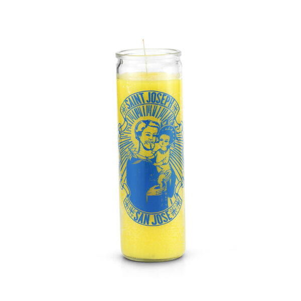 Print 7 Day Candles Single Color Saint Joseph Yellow