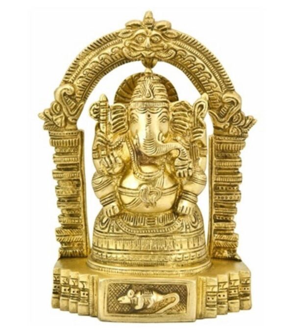 Lord Ganesh Sitting Yellow Ring 7.5"H