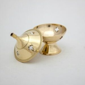 HANGING BRASS INCENSE BURNER /4.5H