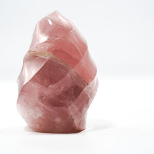 Rose Quartz Carved Flame From Madagascar