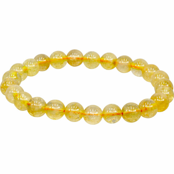 Elastic Gemstone Bracelet Round Citrine 6-7MM
