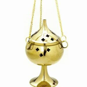 HANGING BRASS INCENSE BURNER /4.5H