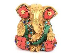Lord Ganesh Carved W/Big Ears