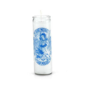 Print 7 Day Candles Single Color Saint Michael White