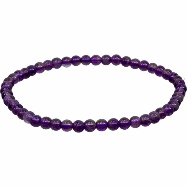 Round Elastic Bracelet 4mm Round -Amethyst