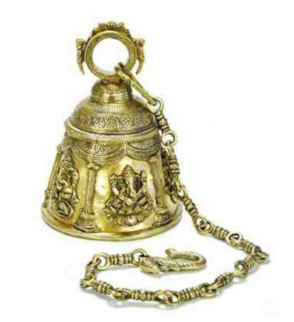 Lord Ganesh Temple Bell - 6"H, 4"D (33"H with chain)