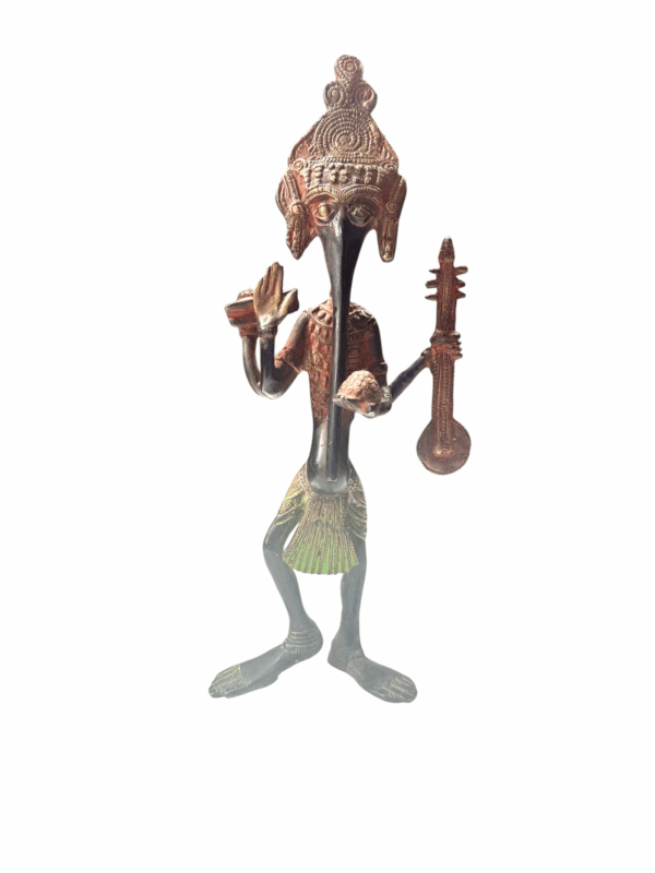Standing Brass Tribal Ganesh