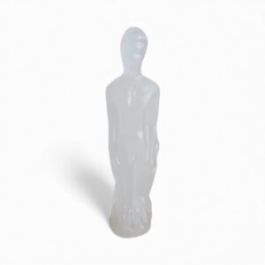 Man Candle White 8"