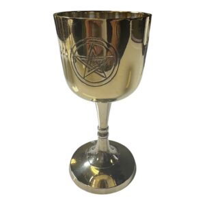 Silver-Plated Pentagram Chalice | Wiccan Ritual Goblet for Altars & Ceremonies