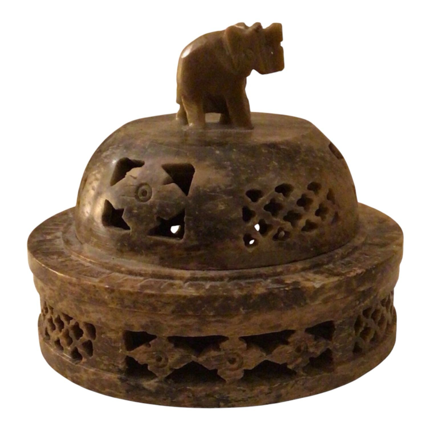 Elephant Soapstone Incense Burner | Hand Carved Stone Censer