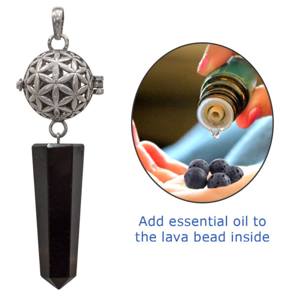 Black Tourmaline Flower of Life Pendant