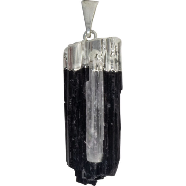 Black Tourmaline with Selenite Pendant
