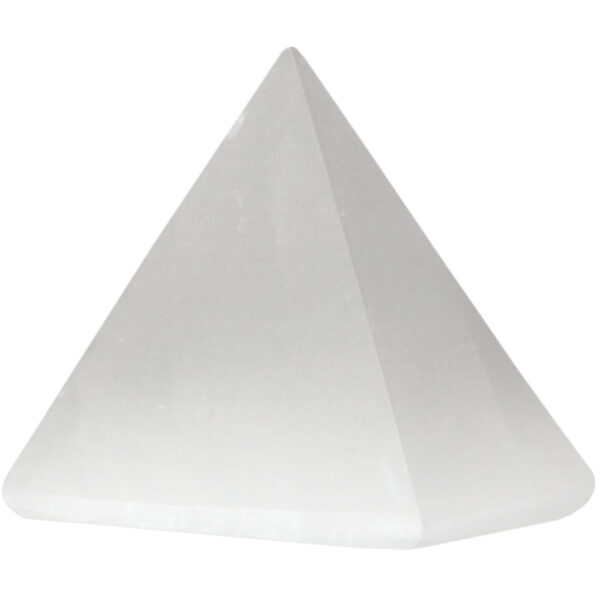 🔺 Gemstone Carving Pyramid – White Selenite