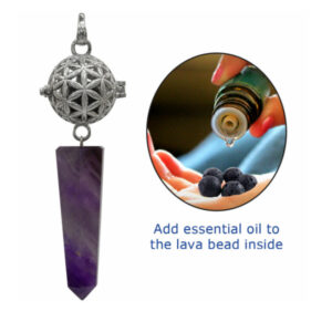 Aromatherapy Pendant Flower of Life - Amethyst Point