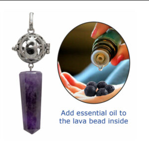 Aromatherapy Pendant OM - Amethyst Point