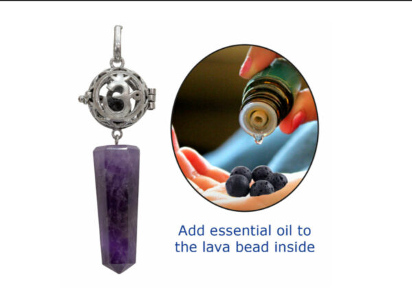 Aromatherapy Pendant OM - Amethyst Point