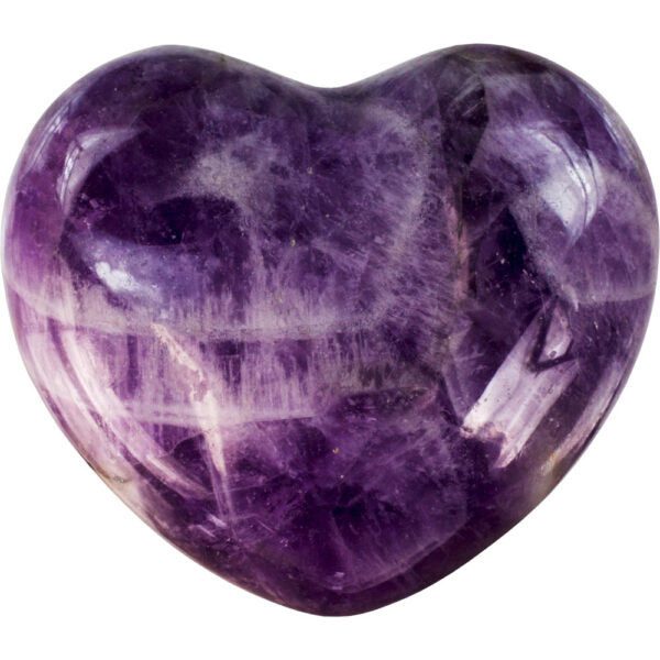 Amethyst Chevron Puffed Gemstone Heart   (each)