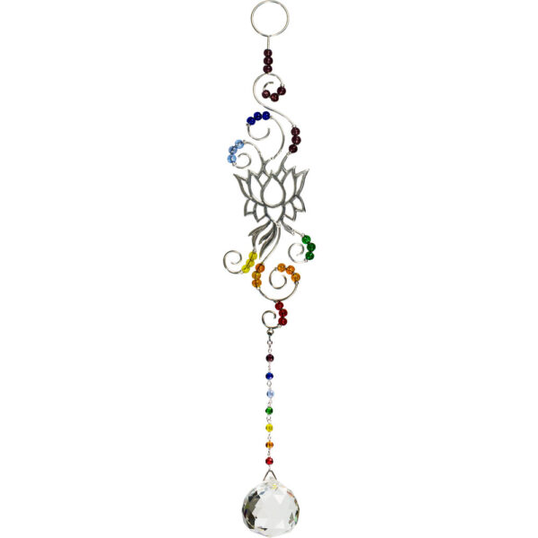 Wire Hanging Crystal Lotus Chakra