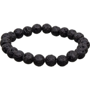 Pulsera Elástica 8mm Redonda - Piedra de Lava