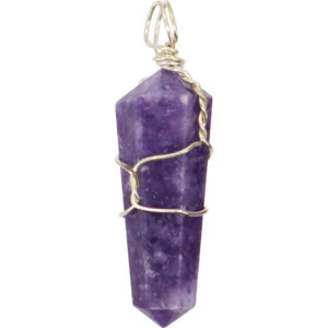 Colgante de alambre de amatista