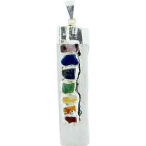 Selenite w/Chakras Pendant (Each)