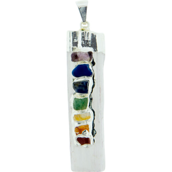 Selenite w/Chakras Pendant (Each)