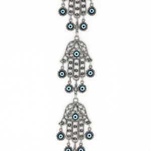 Amuleto Triple Hamsa con Ojo Turco – Colgante de Pared 14”