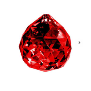 Prisma Rojo de Cristal 20 mm – Fuerza, Protección y Energía Vital