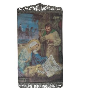 Tapiz del Pesebre – Jesús, María y José en Nacimiento Sagrado