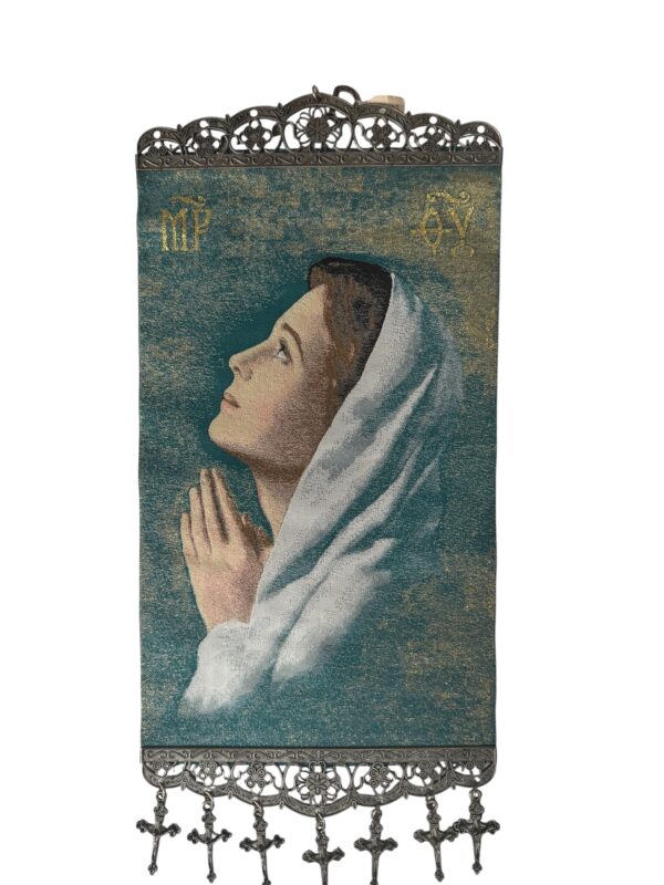 Tapiz Religioso de la Virgen María – Colgante de Pared Espiritual y Devocional