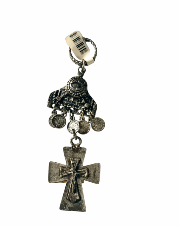 Dije de Cruz con Ojo Turco Azul – Protección Divina y Luz Espiritual