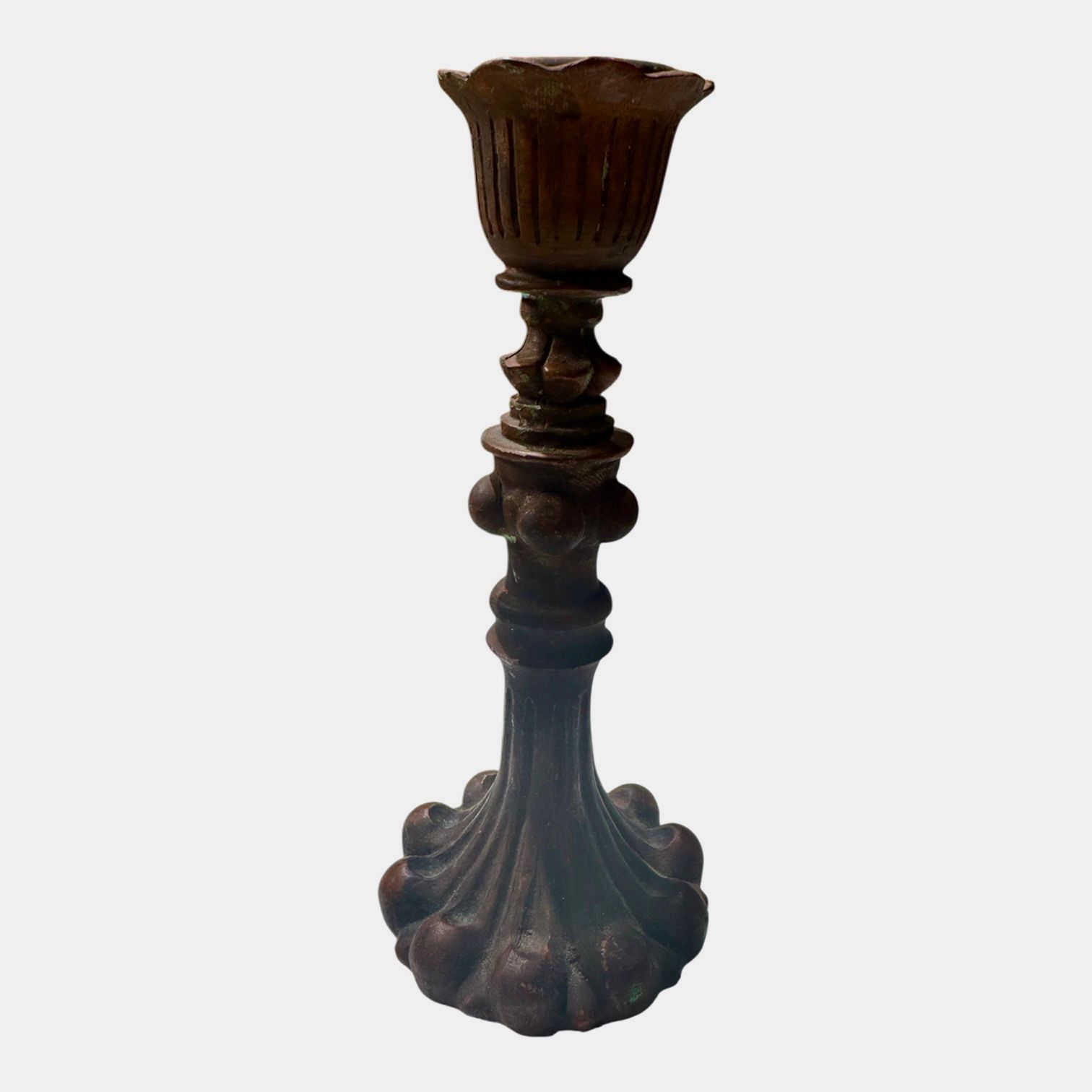 Rustic Metal Pedestal Candle Holder
