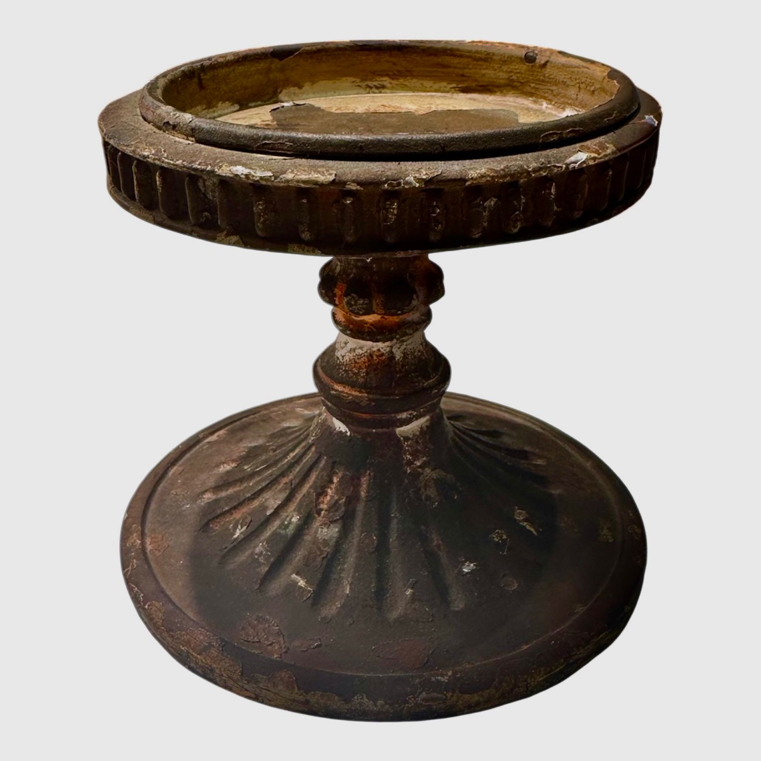 Rustic Metal Pedestal Candle Holder