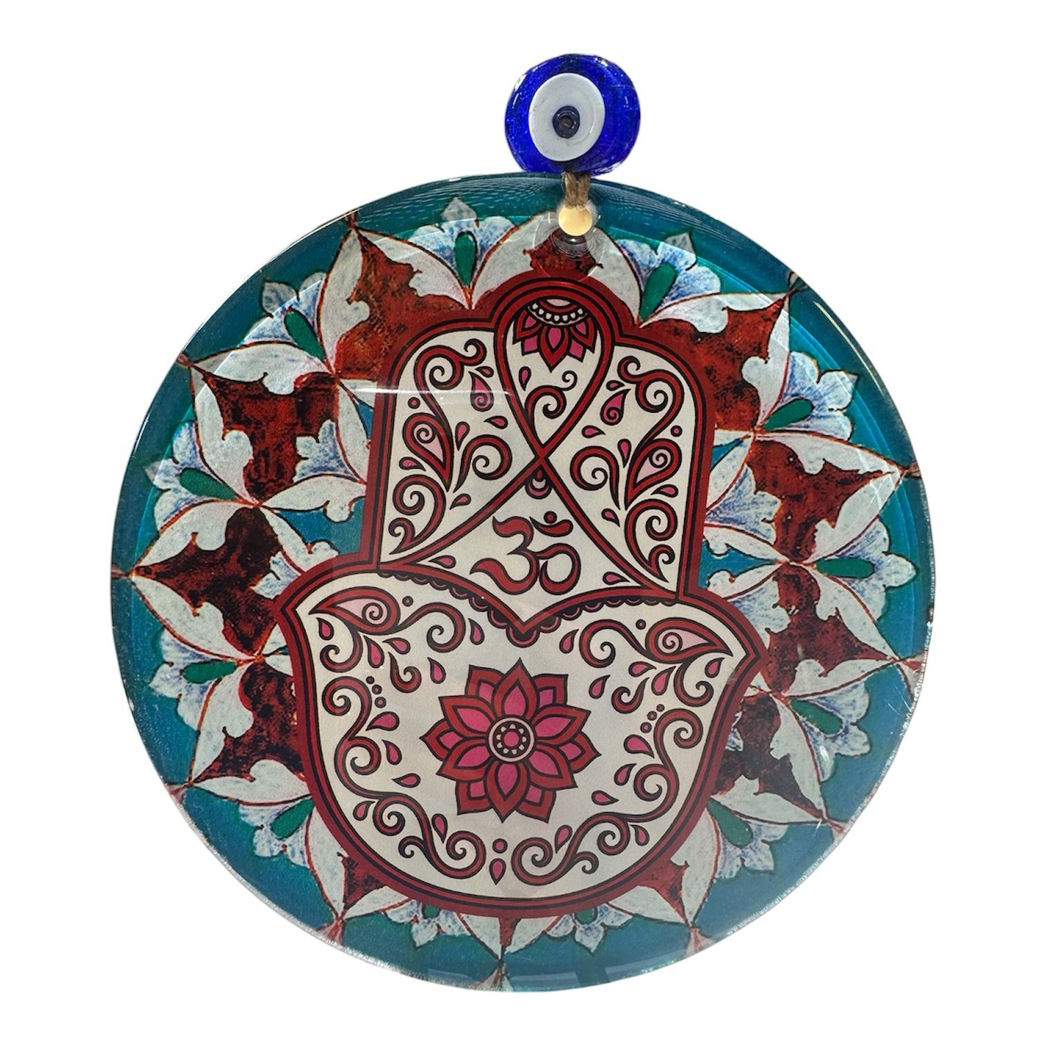 Hamsa Evil Eye Glass Suncatcher | Protective Spiritual Window Decor - Image 3