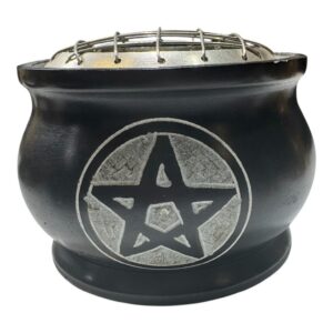 Pentacle Cauldron with Charcoal Screen – Ritual Vessel of Manifestation & Transformation