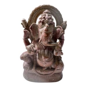 Hand-Carved Soapstone Lord Ganesh Statue from Varanasi, India – 6"