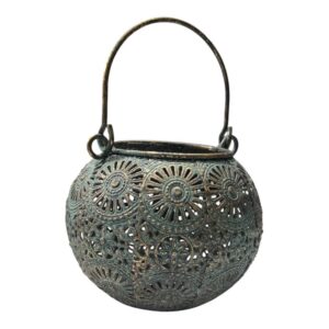 Antique Filigree Lantern Bowl | Decorative Candle Holder