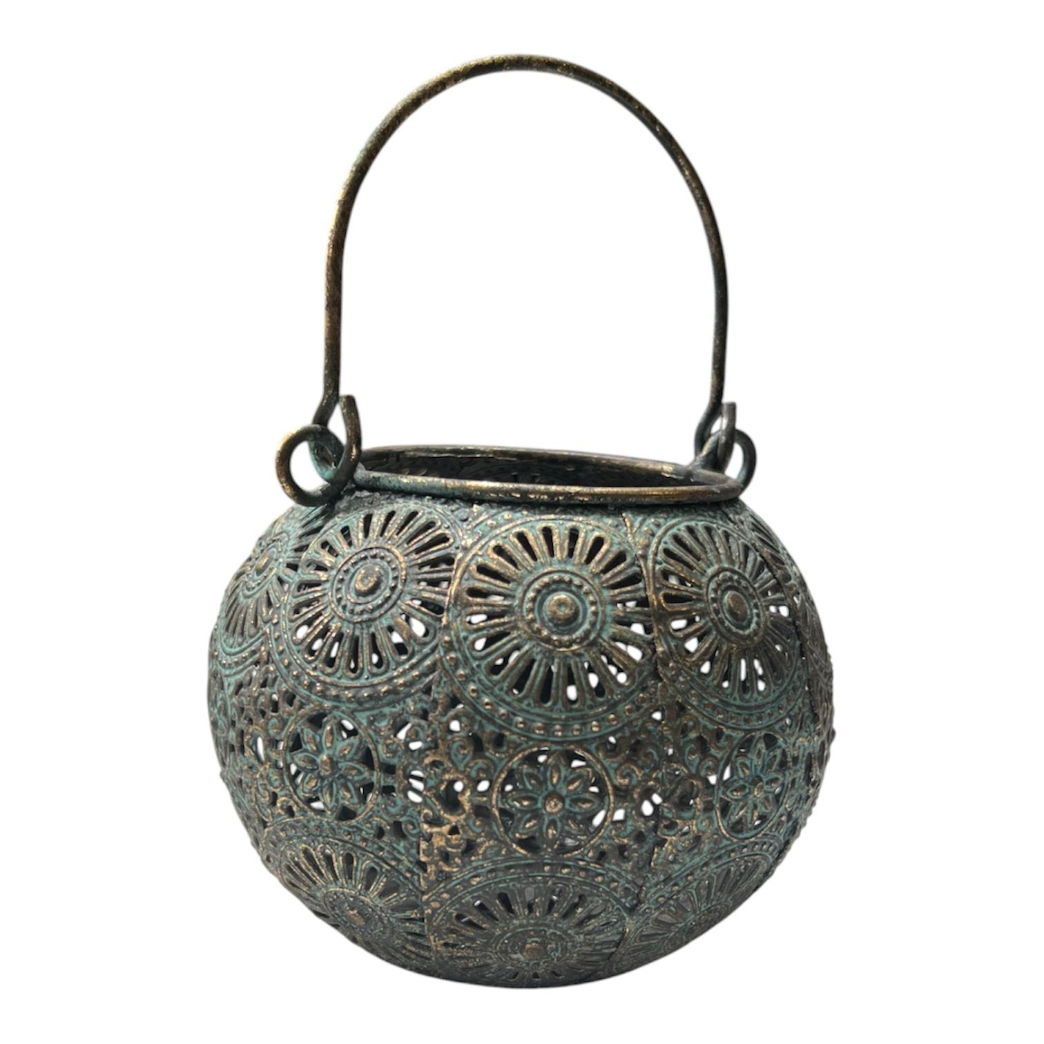 Antique Filigree Lantern Bowl | Decorative Candle Holder
