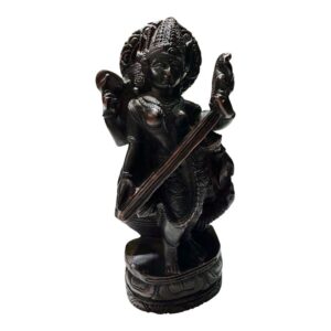Hand-Carved Saraswati Statue – Hindu Goddess of Wisdom, Learning & Creativity