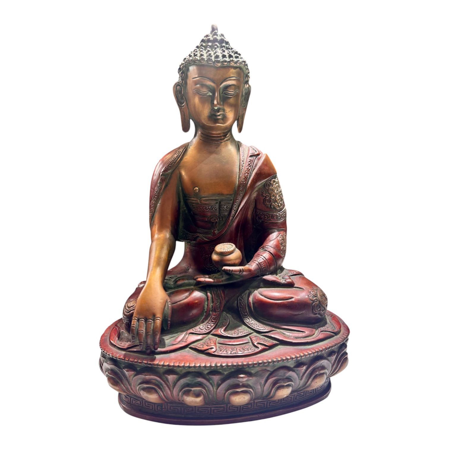 Medicine Buddha Statue on Lotus Base – Healing, Protection & Spiritual Wellness Decor